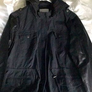 Aeropostale Slate Grey Cargo& Leather Jacket